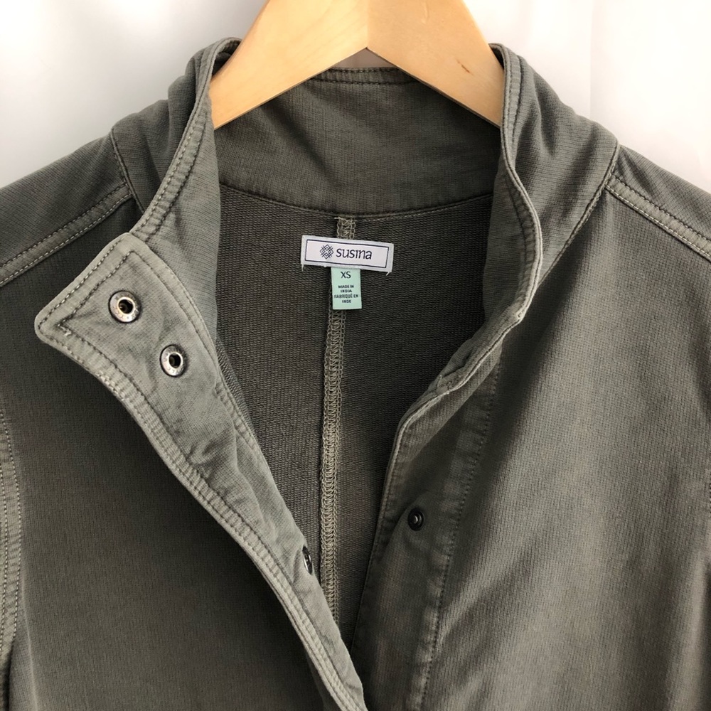 Susina Olive Green Drawstring Utility Jacket - Picture 2 of 3